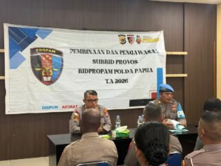Bid Propam Polda Papua Gelar Gaktibplin di Polsek Muara Tami, Kedisiplinan Personel Jadi Fokus Utama