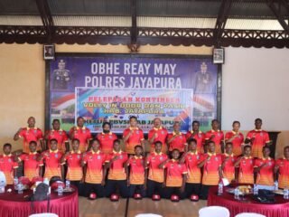 Kapolres Jayapura Dukung Prestasi Olahraga, Lepas Kontingen Voli ke Kapolda Cup 2026