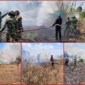 Respons Cepat, Polsek Kurik dan TNI Padamkan Karhutla di Wonorejo